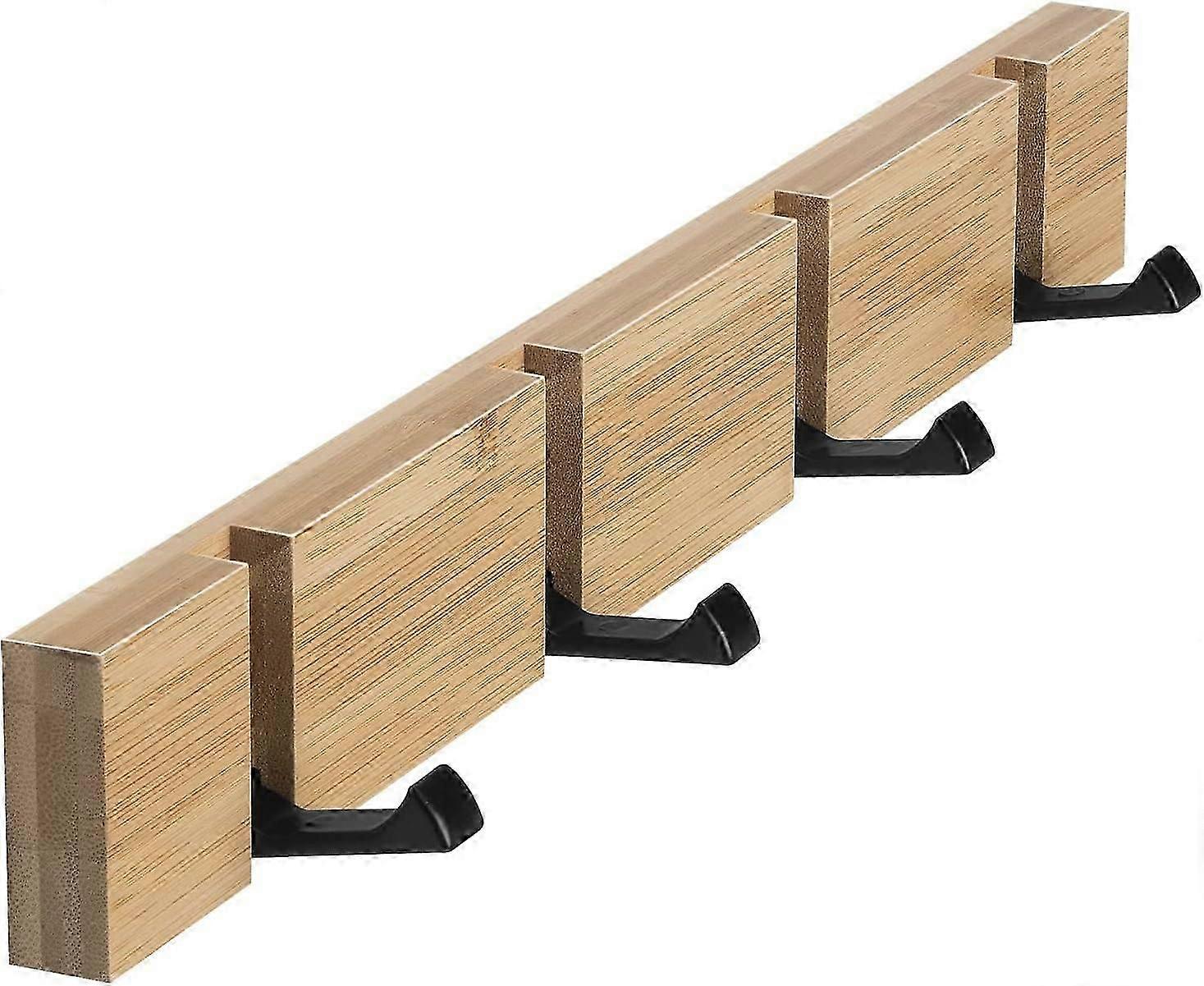 Wall-mounted coat hook, foldable clothes hook with 4 hooks for hats, scarves