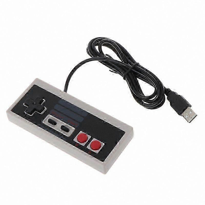 USB Gaming Controller for NES and PC, Plug and Play, Black and Gray Plastic Design