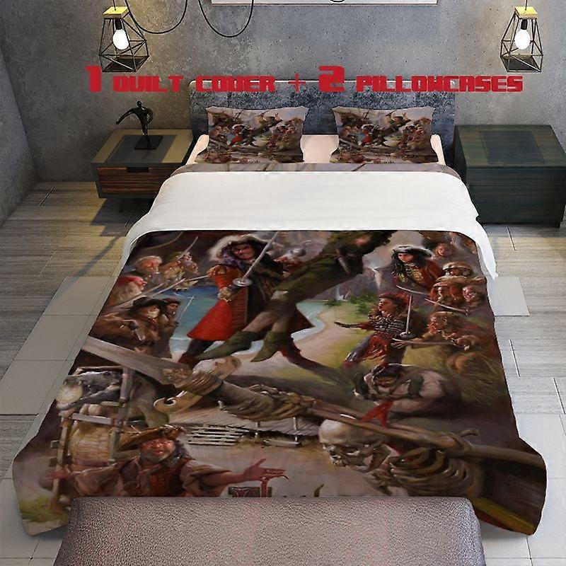 3pcs Hook Captain Theme Pattern Bedding Set Quilt Cover and Pillowcase