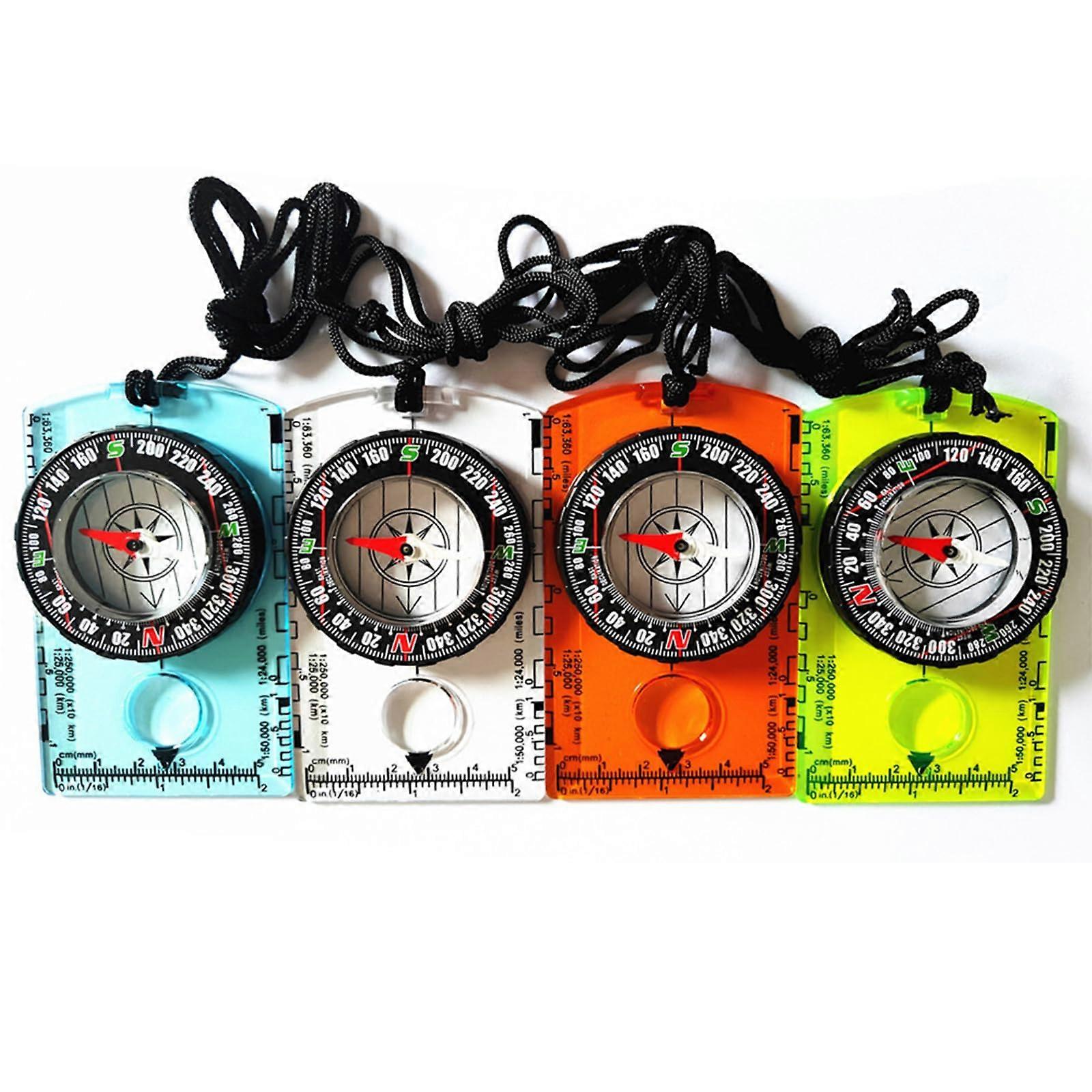 Compass for Hiking 4 Pack Waterproof with Ruler and Magnifier for Orienteering and Map Reading