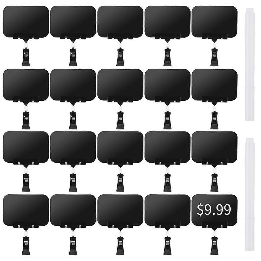 20Piece Chalkboard Sign Holders Set, Rotating DualClip Reusable DoubleSided Mini  Tags