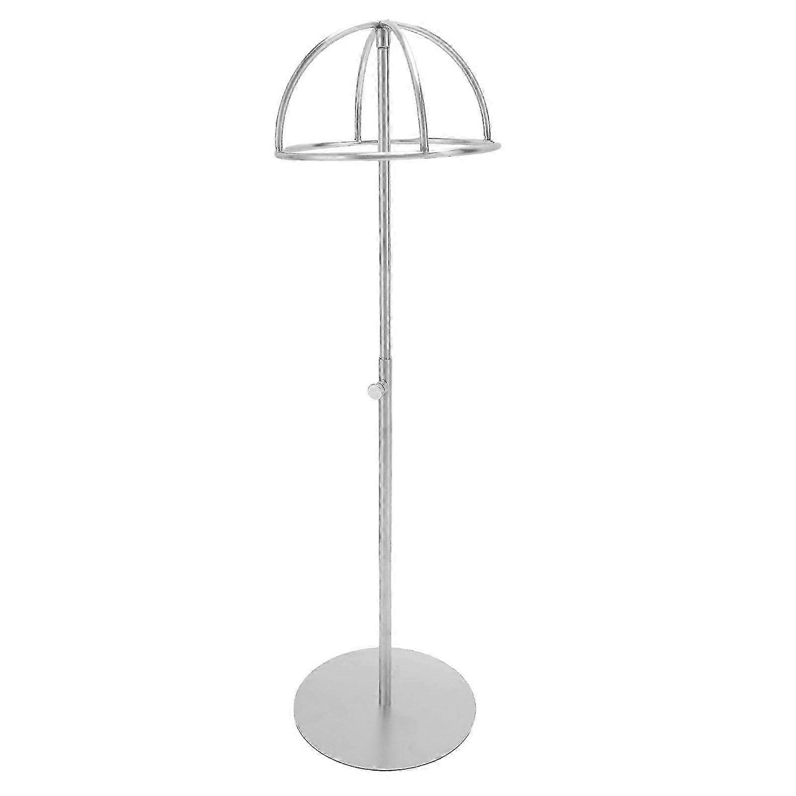 Hat Display Stand with Height Adjustable Silver Metal Rack, Protects Hat Shape for Caps and Hats