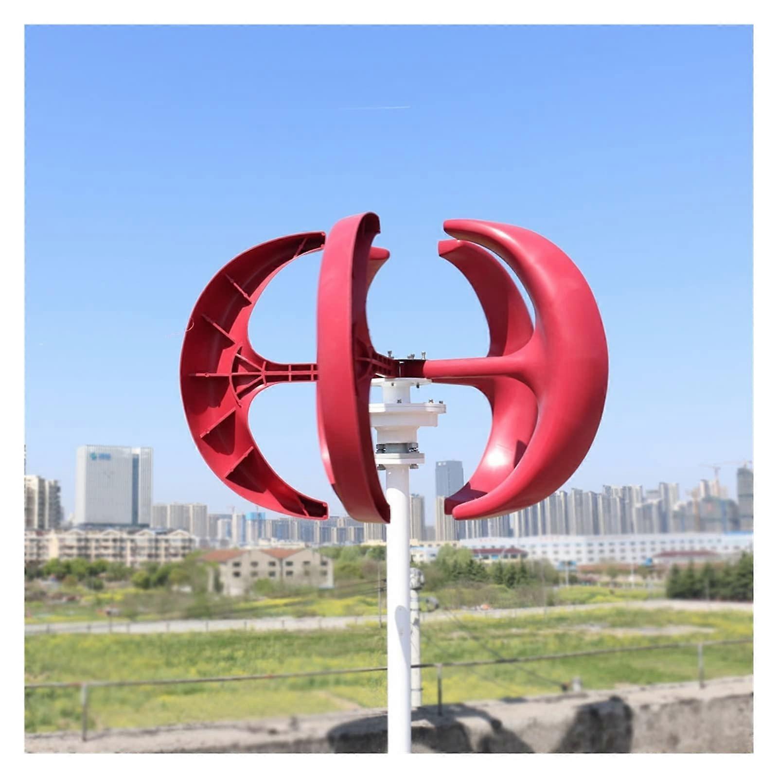 24V Vertical Axis Wind Turbine Generator for Low Wind Startup with Controller, White