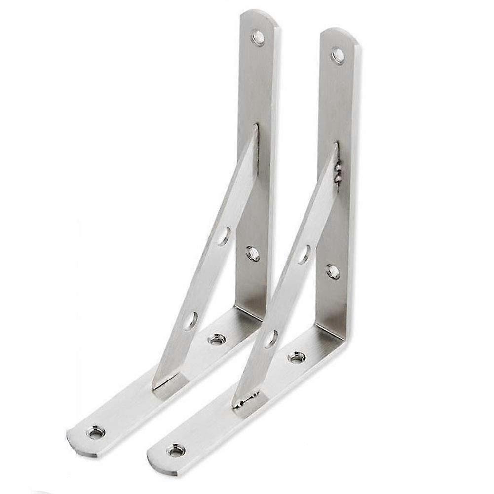 Heavy Duty Shelf Brackets Black Metal Right Angle Wall Mounted Triangle Supports Rust Resistant 2 Pack
