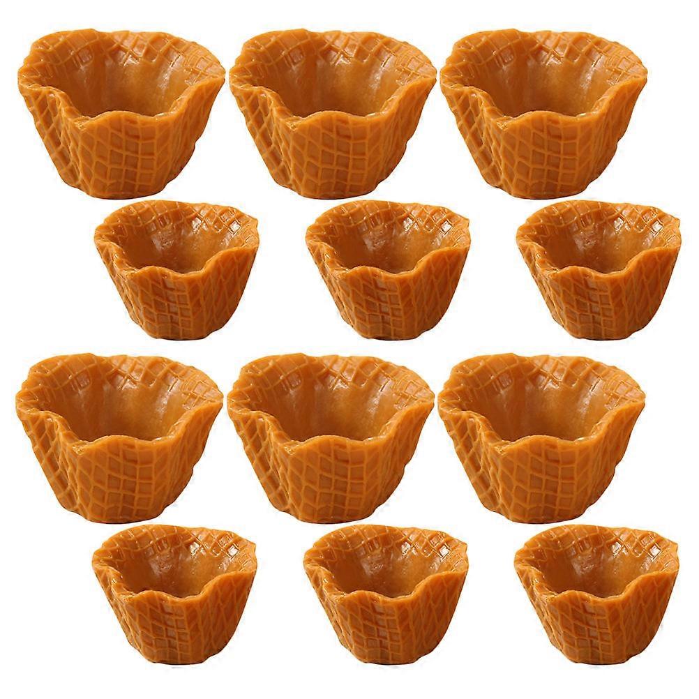 Chocolate Mini Ice Cream Cone PVC Simulation Charms for DIY Decor 12Pcs