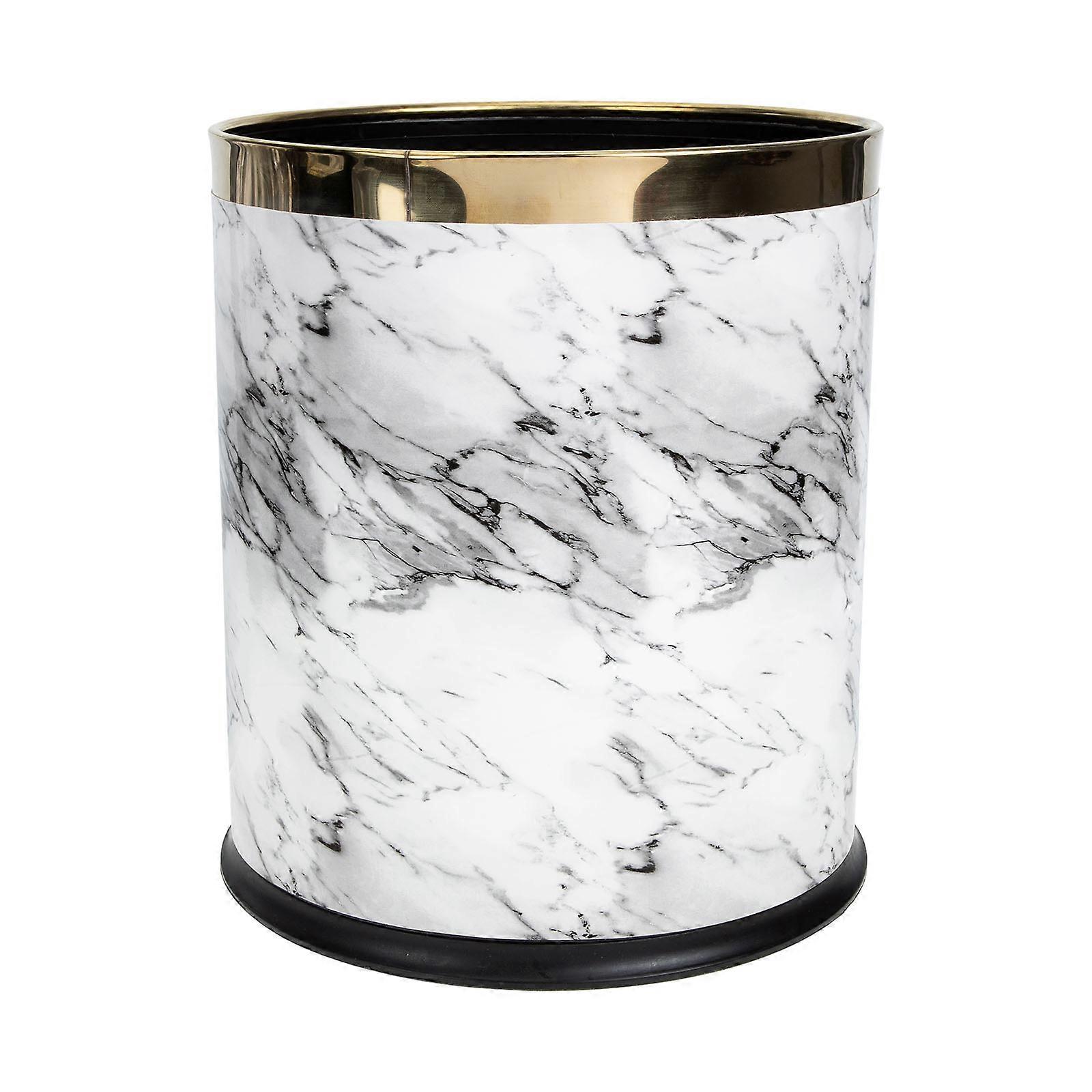 Marbling Garbage Bin Plastic Trash Can for Storage Decorative Use