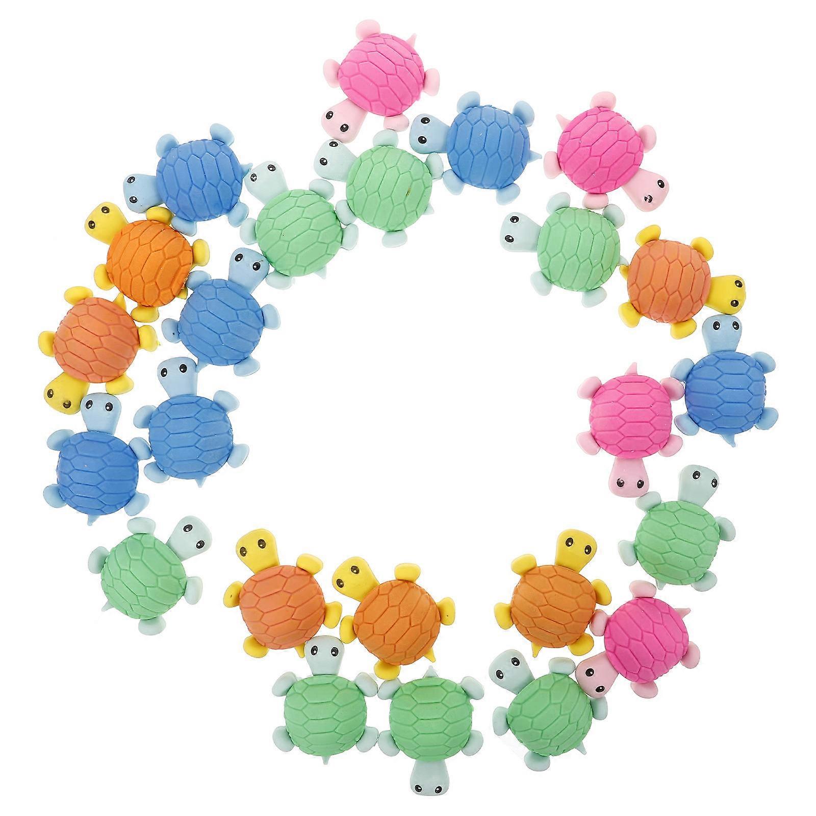Students Eraser Tortoise Shape for Kids Use 24Pcs Assorted Color Erasers