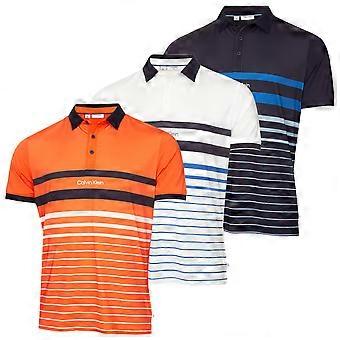 Camisa polo de golfe masculina Calvin Klein Newberry, leve e com tecnologia de absorção de umidade.