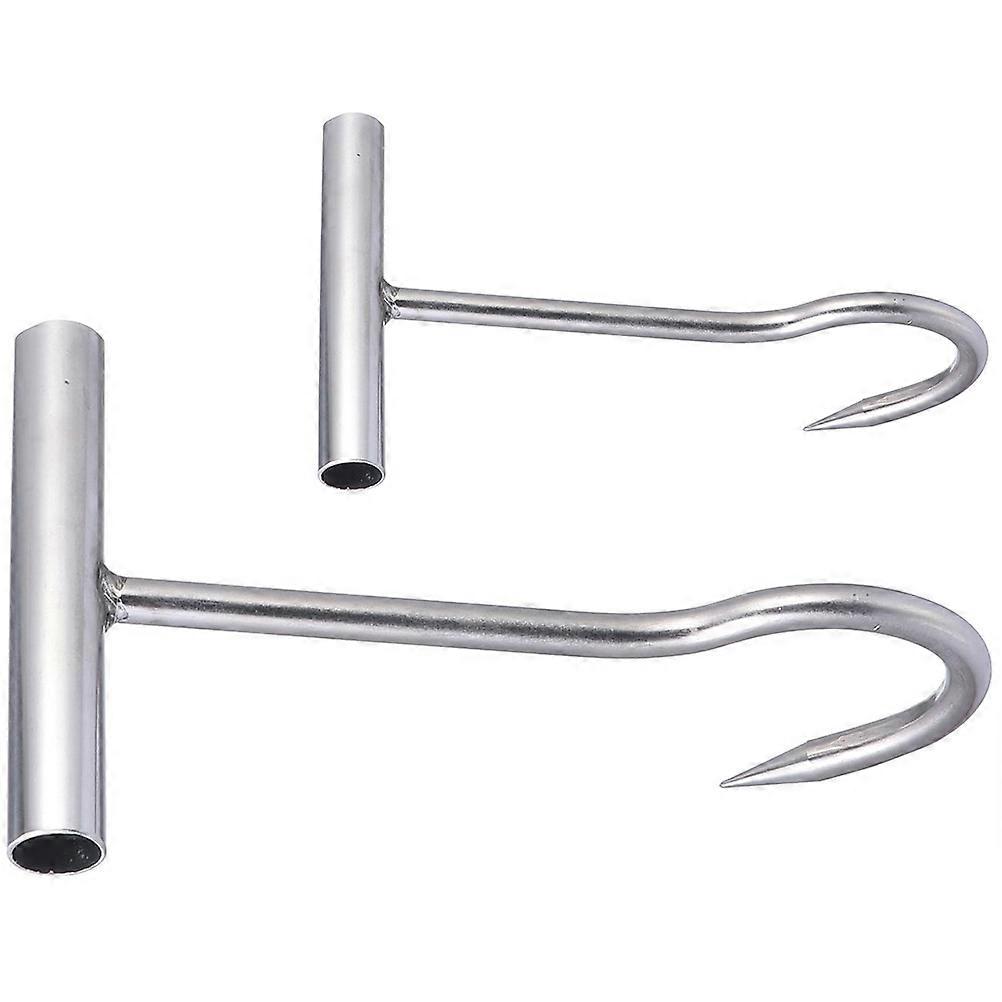 Stainless Steel Meat Hooks T Handle for Meat Processing 2Pcs