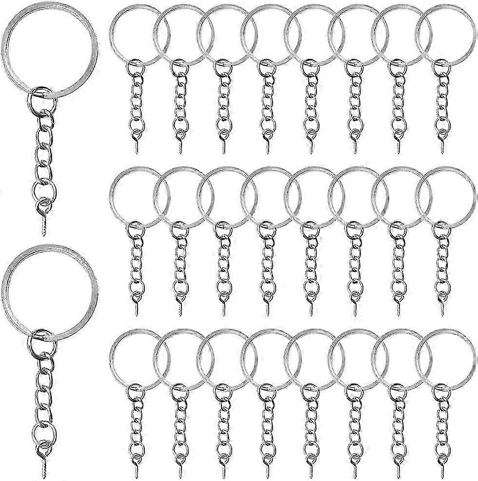 60Pcs Keyring Rings Key Chain Flat Split Key Chains Rings with Open Jump Ring