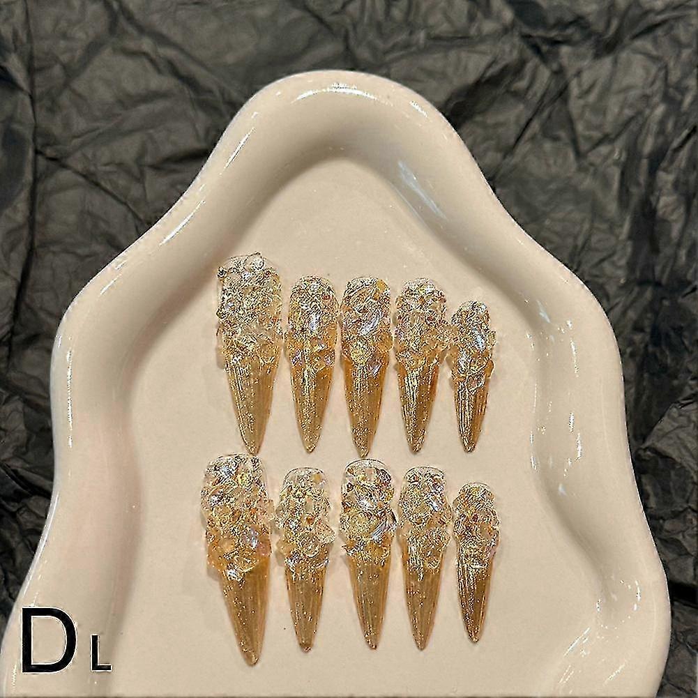 Gold with Diamonds Nail Wearing Armor Multiple Sizes Available