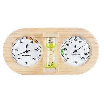 Sauna Thermometer Hygrometer with 15 Minute Hourglass for Accurate Monitoring of Temperature