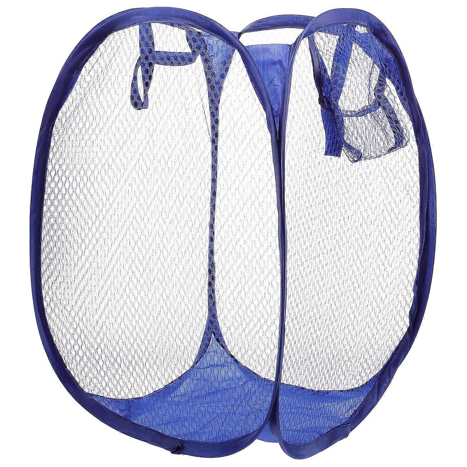 Laundry Basket Foldable Mesh Hamper for Easy Laundry Storage Blue