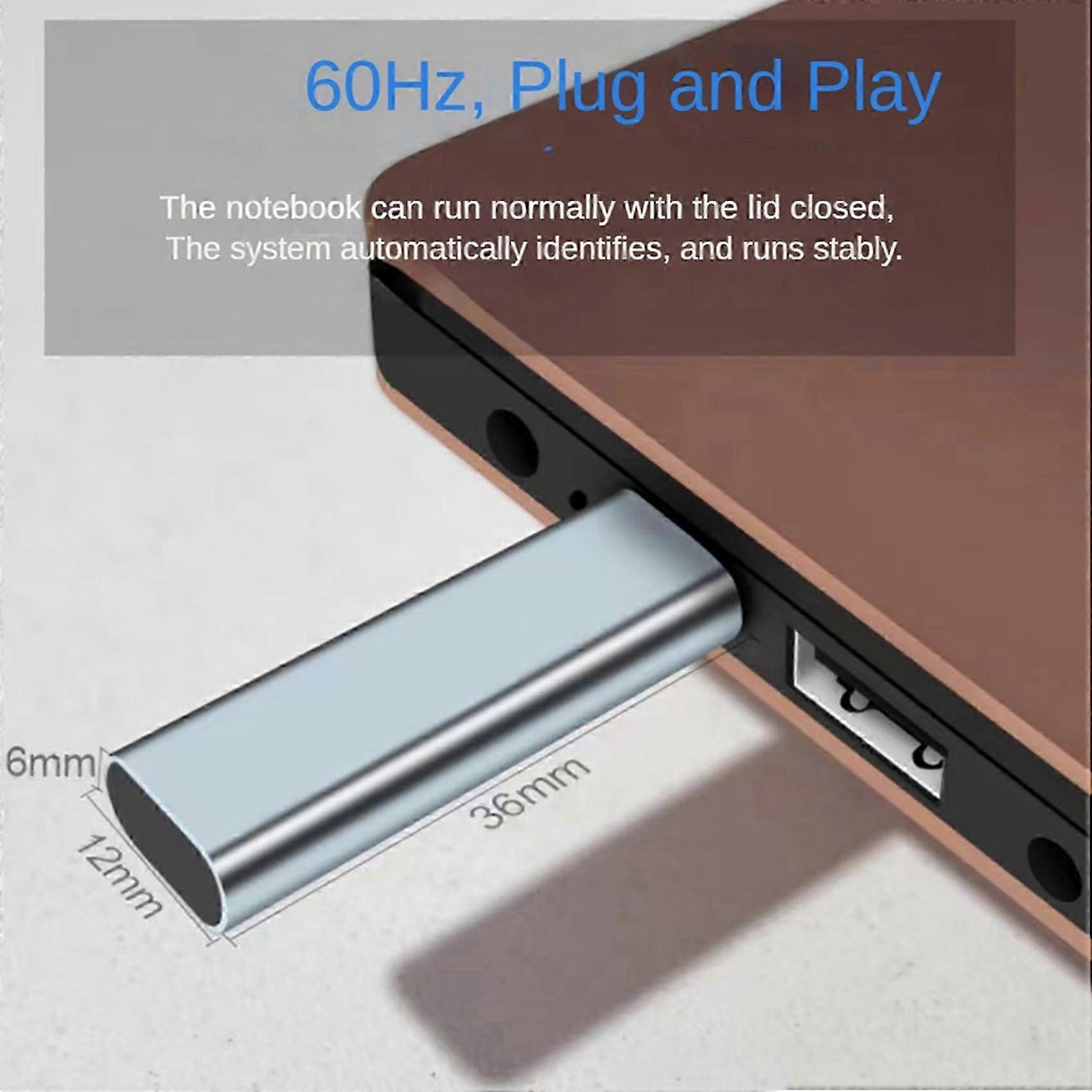 4X USB Type-C Virtual Display Adapter DDC EDID Dummy Plug Headless Ghost Display Emulator Dummy Load 4K@60Hz