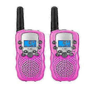 Walkie-talkie infantil recarregável com carregador e pilhas, brinquedo de espião rosa.