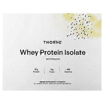Thorne, wei-eiwitisolaat, vanille, 14 zakjes, 27,9 g per stuk