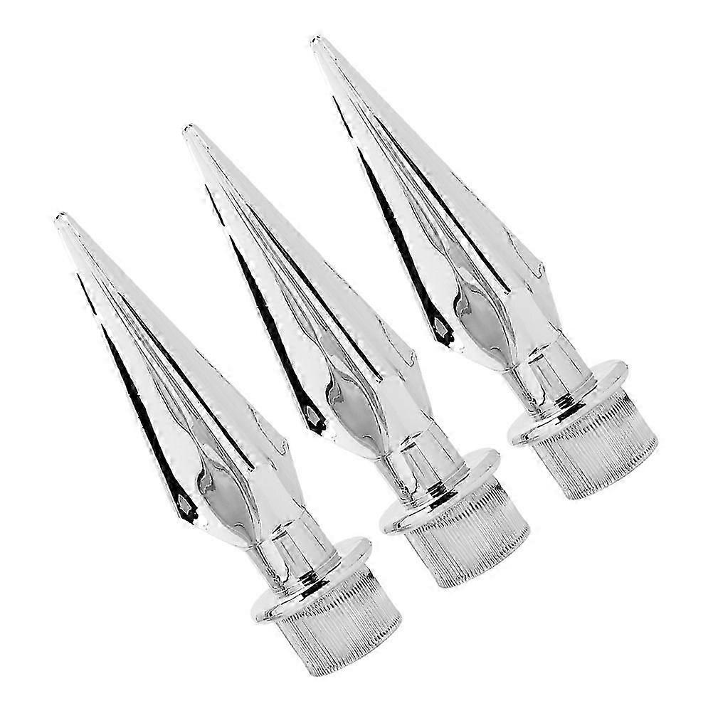 Flagpole Head Plastic Flagpole Topper for Flag 3Pcs Silver Durable Decoration
