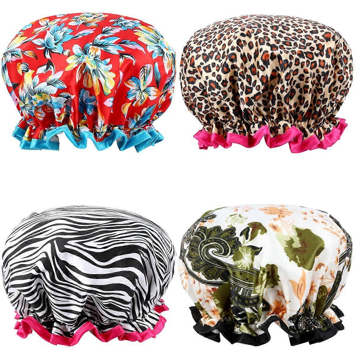 4-PACK shower cap Waterproof double layer
