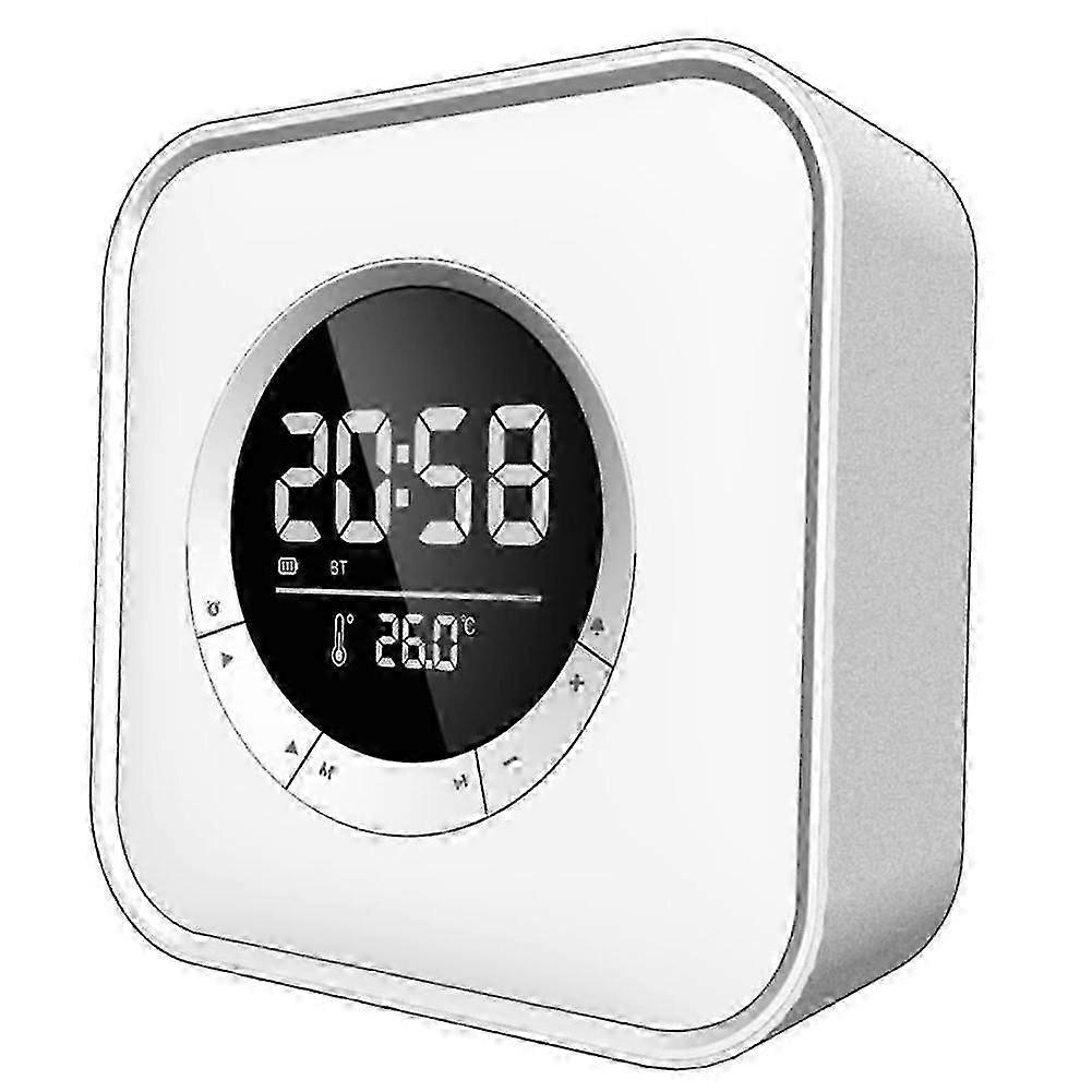 Bluetooth Speaker with Alarm Clock, Colorful LED Light, Temperature Display, MP3 Player Function fo