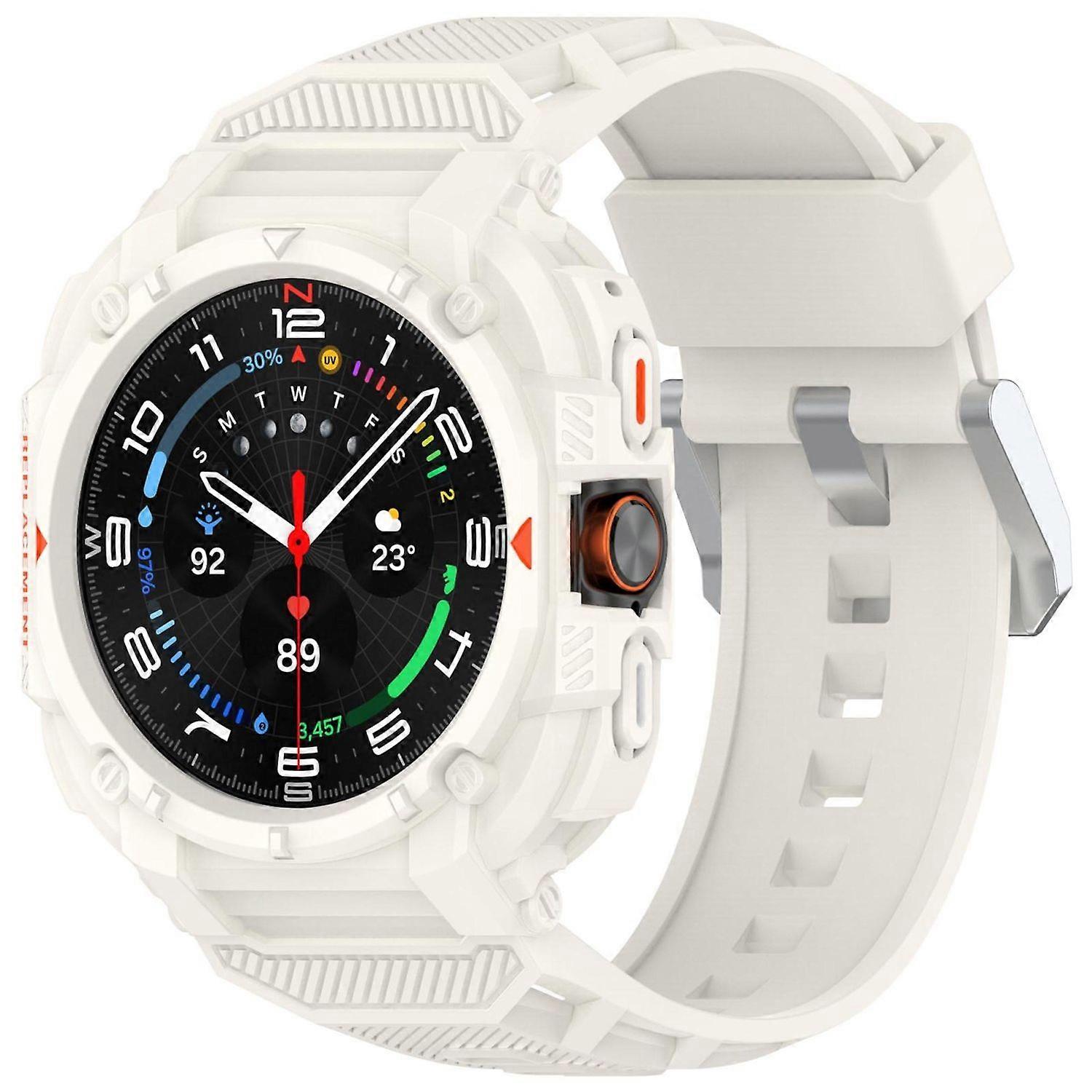For Samsung Galaxy Watch Ultra 47mm TPU protective case with integrated strap, beige