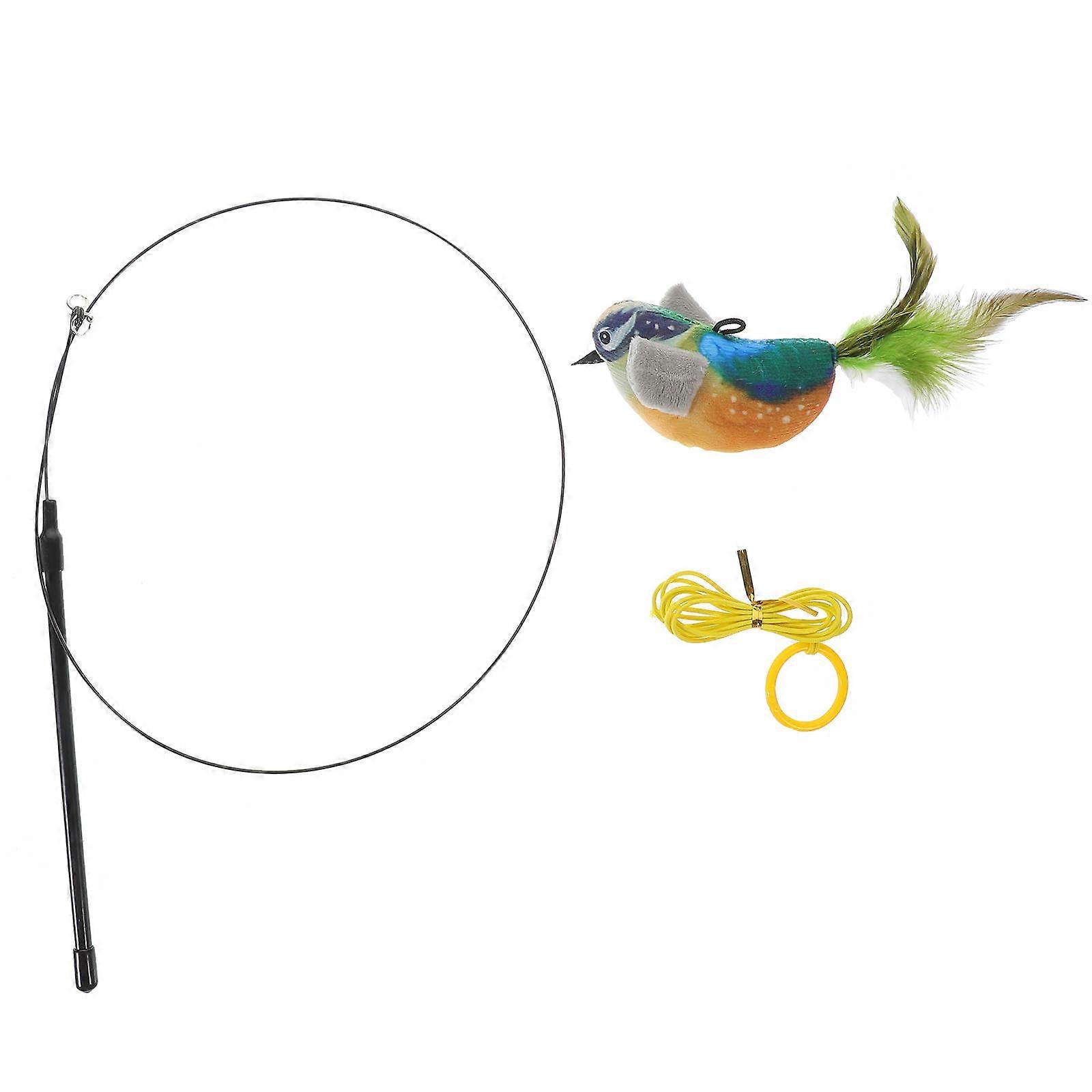 Cat Plush Bird Teasing Sticks for Fun Interaction 5Sets Pack