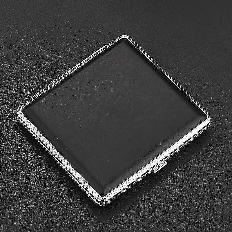 Pattern Leather Metal Cigarette Case Holds 20 Cigarettes