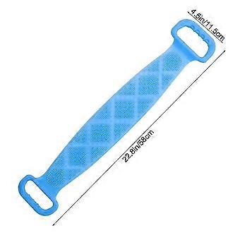 Silicone Back Rub Scrub Towel Bath Towel Back Scrubber Strip Portable Back Rubbing Towel for Home (Sky Blue)