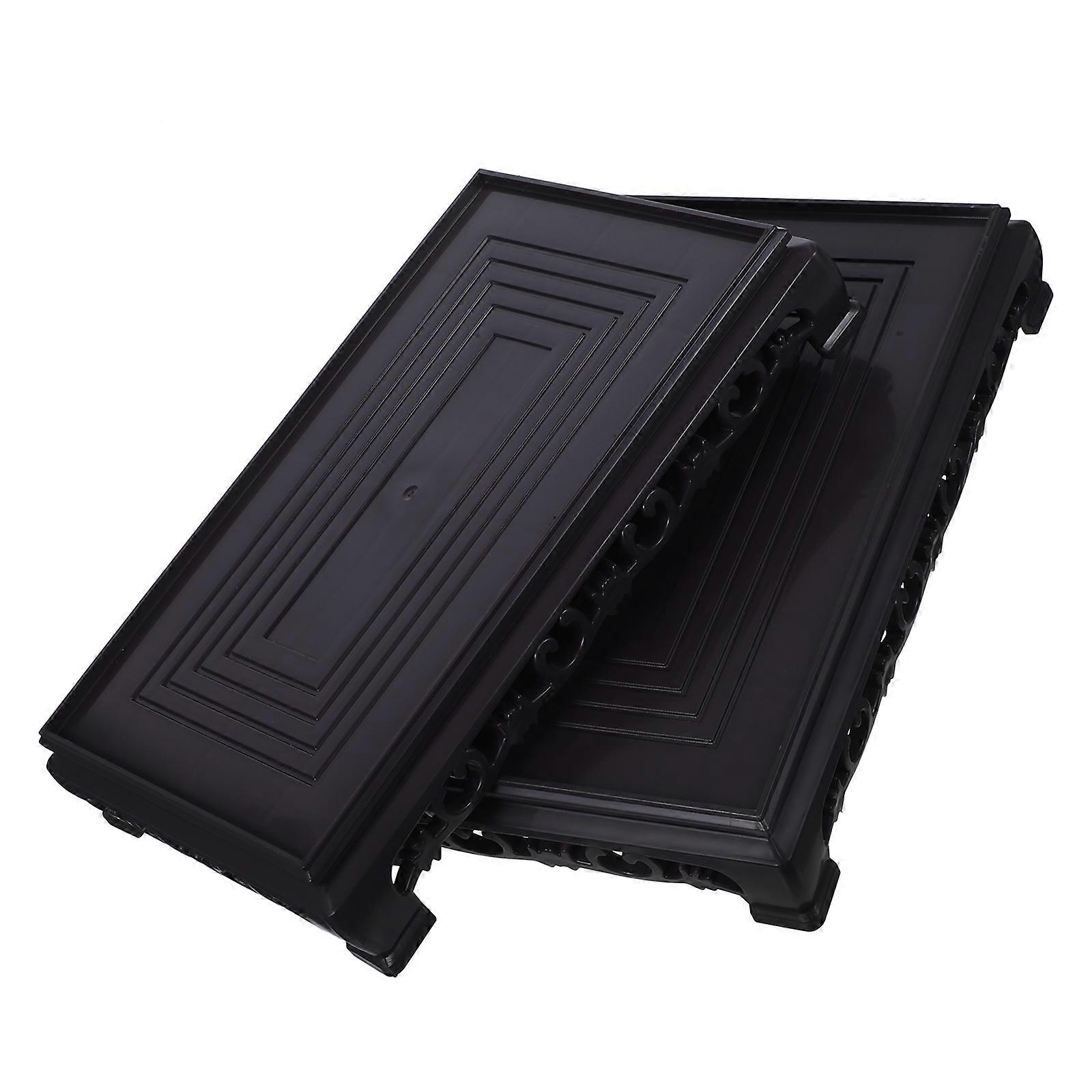 Plastic Plant Stand for Storage Use Rectangular Potted Plant Riser 2Pcs
