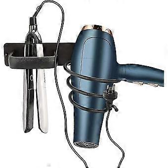 Haartrocknerhalter Schwarz Aluminium Wandmontierter Haartrocknerhalter A