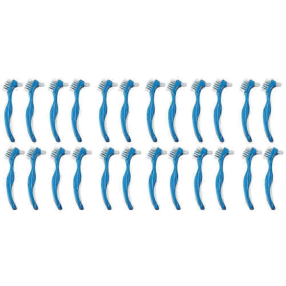 24 Pack Denture Brush Hard Denture Cleaning Brush False Teeth Brush Toothbrush