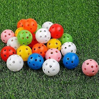 24er-Pack Übungsgolfbälle, 42 mm, Kunststoff, ideal für das Training im Garten, mehrfarbig (SD)