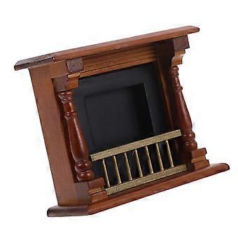 Miniature Doll House Fireplace Model for Decoration Wood Brown Doll Furniture