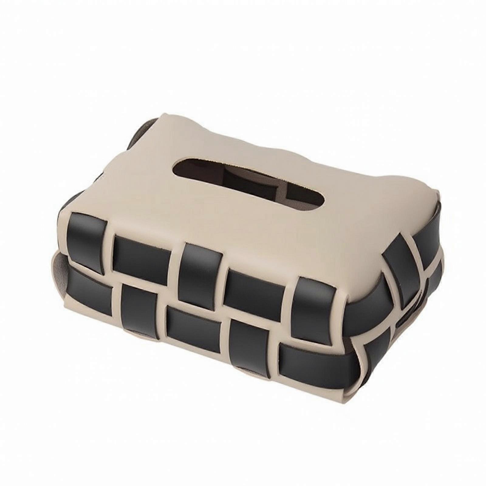 Tissue Box Cover Woven Tissue Box Holder Rectangular Container for Desk, Car,