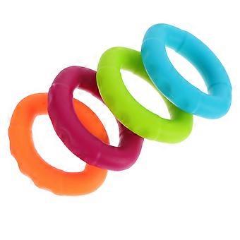 Fitness Fingers Hand Grip Strengthener Trainer Massage Ring 4Pcs