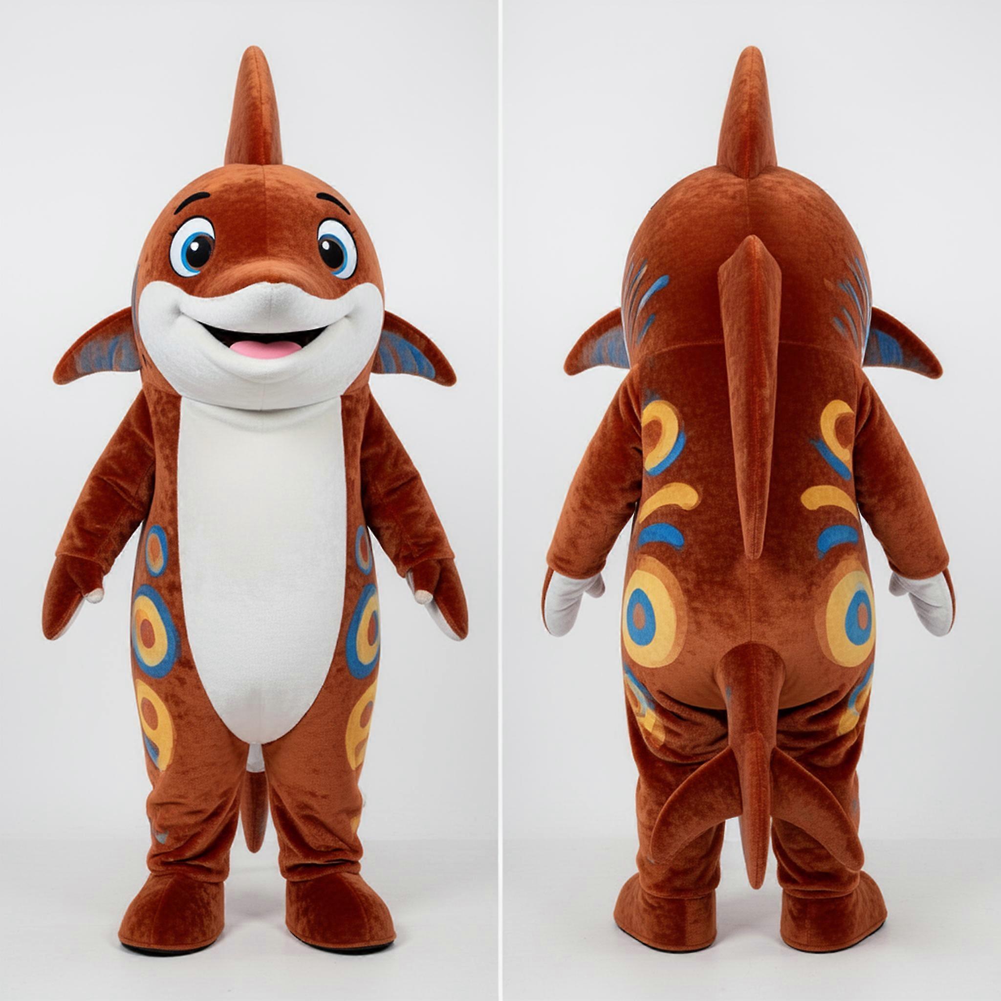 MASTICOT Rust Orange Streamlined Swordfish Mascot