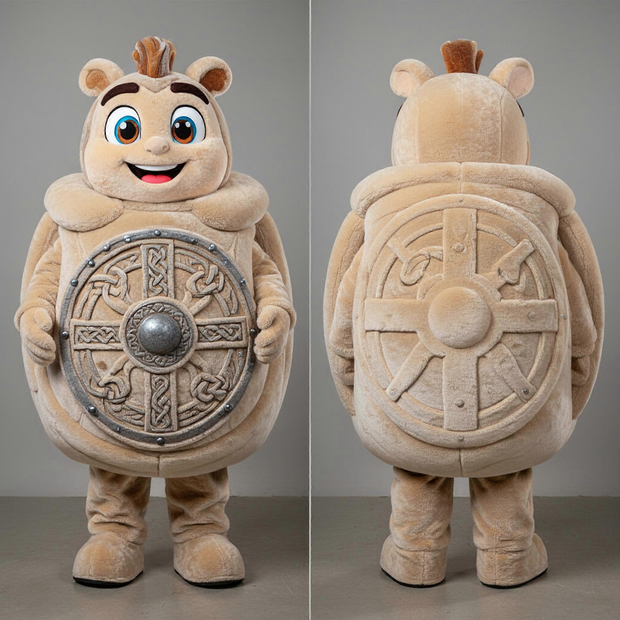 MASTICOT Beige Padded Celtic Shield Mascot