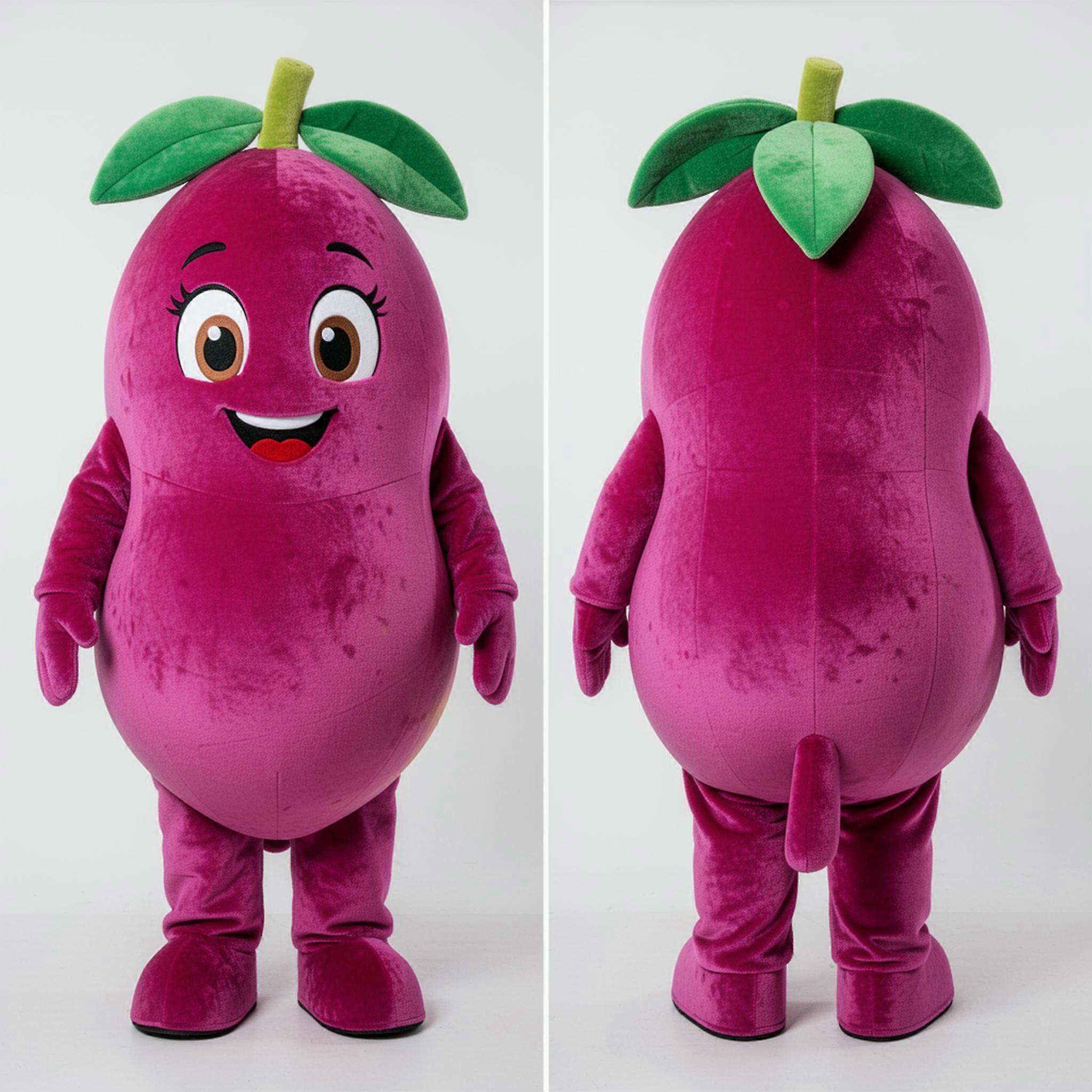 MASTICOT Magenta Plush Rounded Mango Mascot