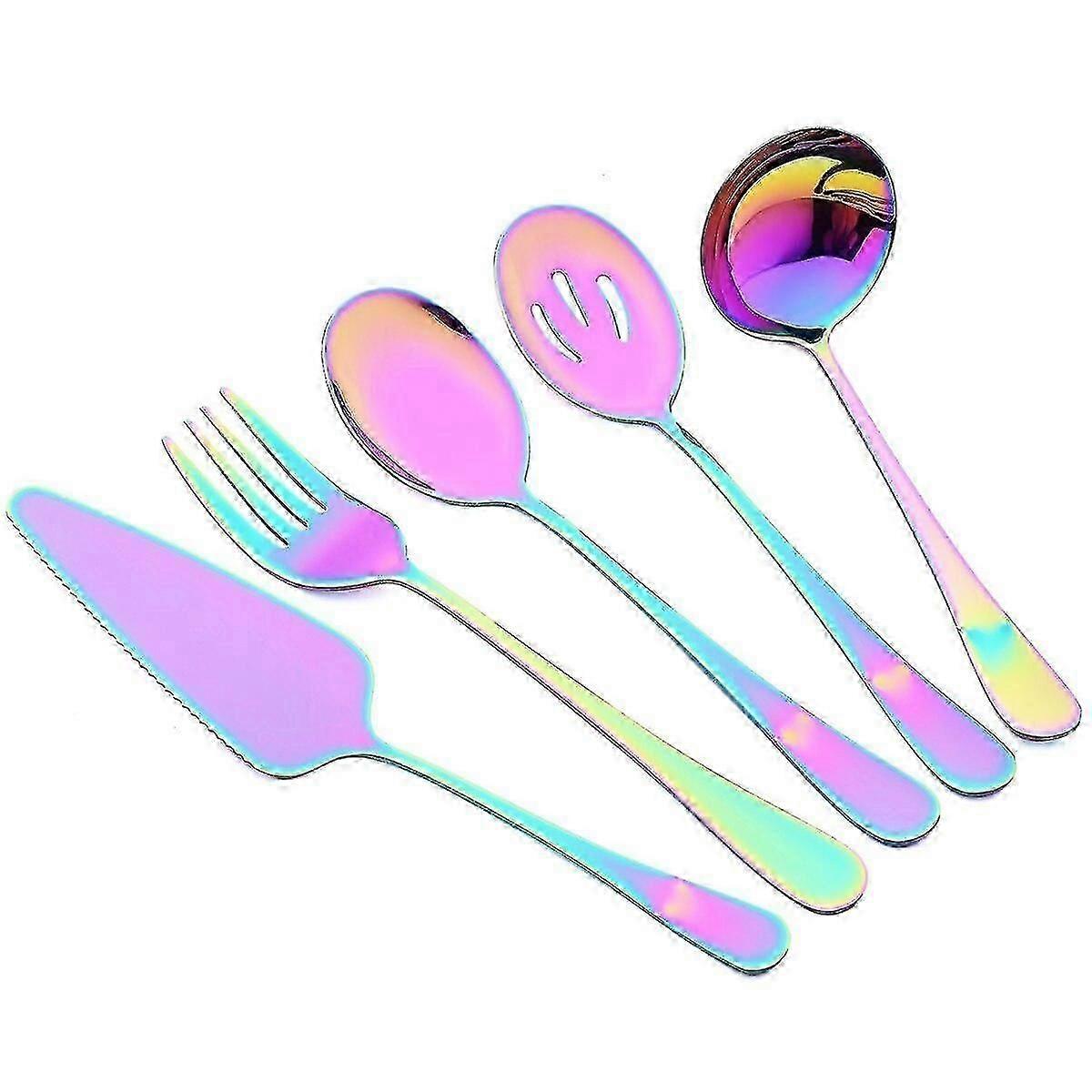 5Pcs Kitchen Stainless Steel Dinnerware Set
