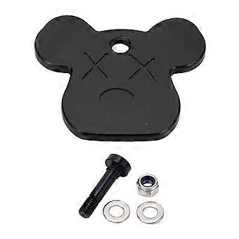 Bike Front Fork Protector Barrier Aluminum Alloy High Strength Cartoon Bear Shape Bike Accessories for Folding Bike Black