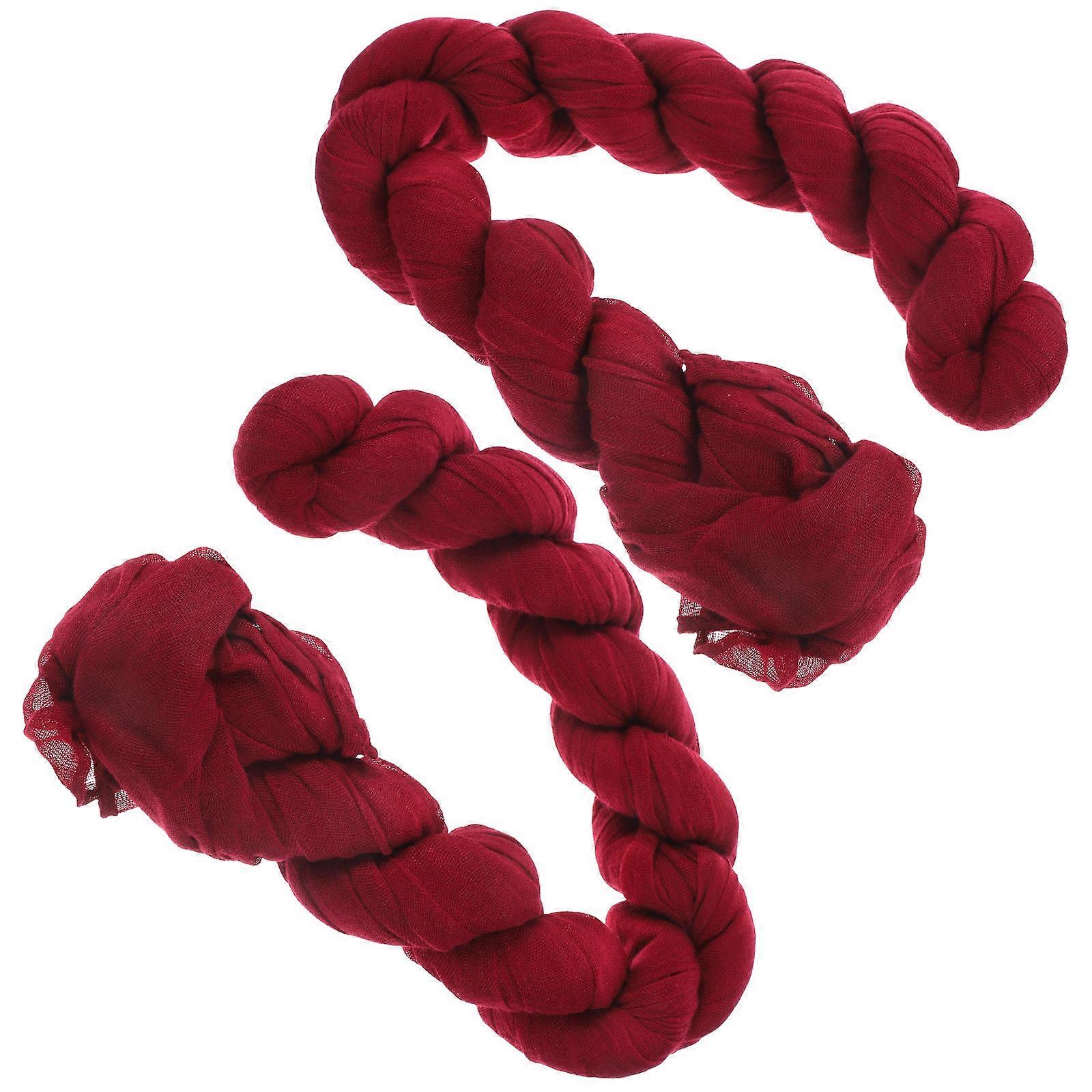 Polyester Table Runner for Party Use 4Pcs Red Romantic Table Cloth