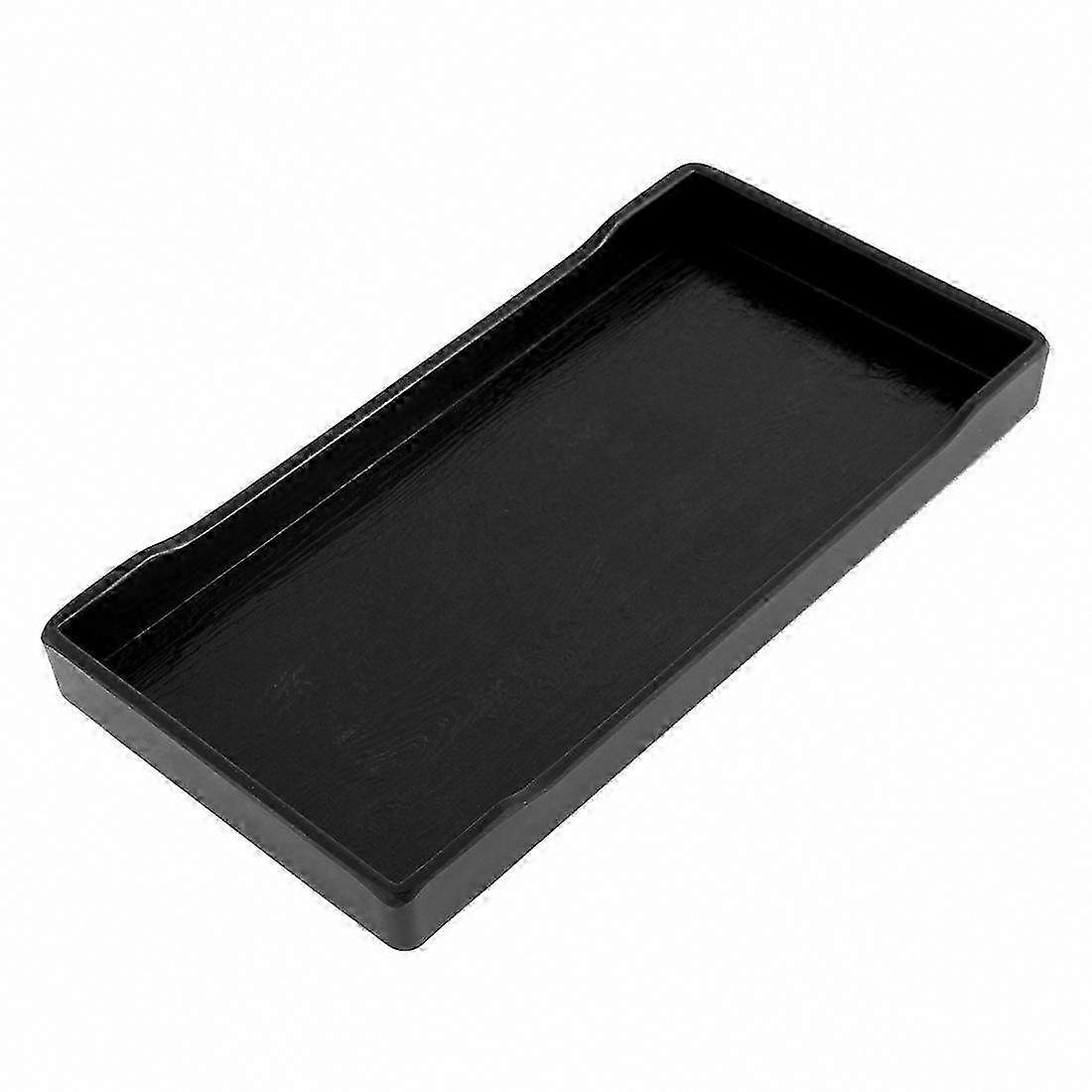 Lunch Food Tray, Rectangular Plastic Design, Black Salver