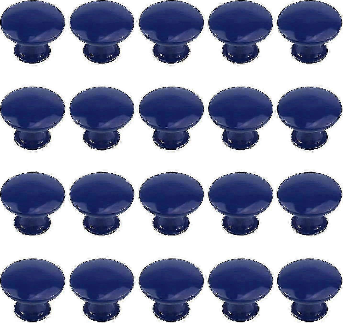 20-Pack Navy Blue Round Cabinet Knobs 30mm compatible with Kitchen Drawer Hardware