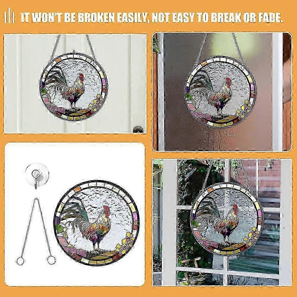 Slim Profile Rooster Window Hanging Decor
