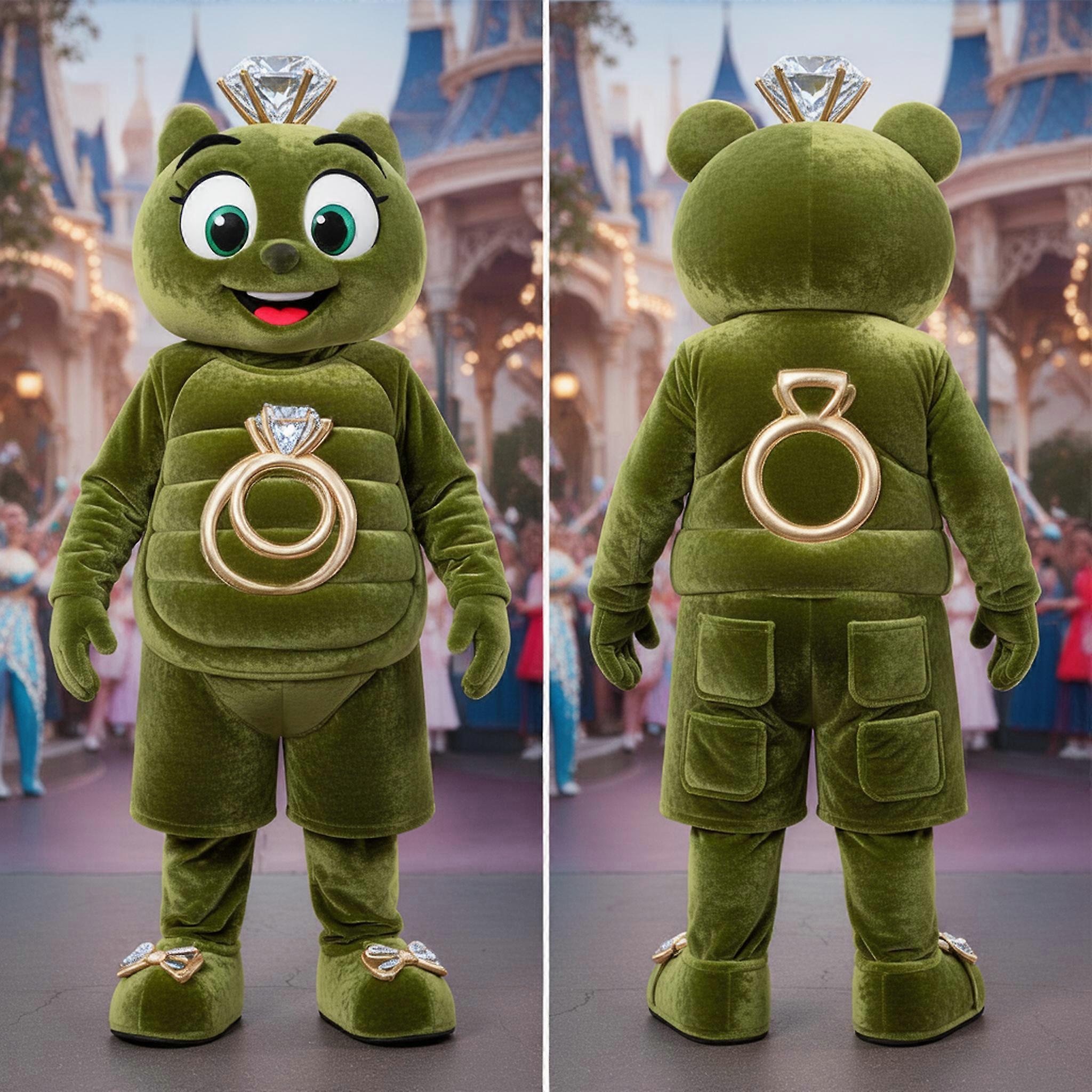 MASTICOT Olive Green Plush Engagement Ring Mascot