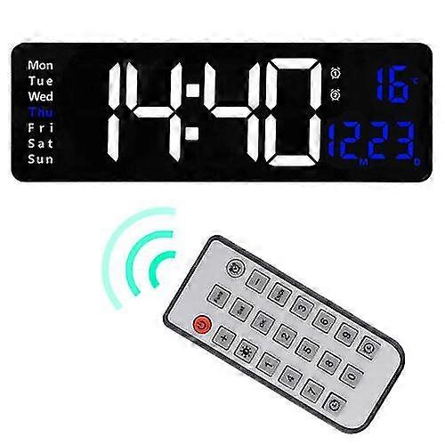 Led Digital Wall Clock Temperature Date Day Display Electronic Wall Clock