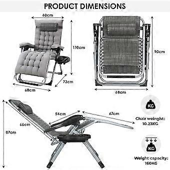 Sun lounger - 3-piece adjustable lounge chair set - Garden chairs - Sunbeds.