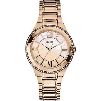 Guess ladies watch s12 Quartz Analog Women watch with stainless steel bracelet plated in gold W15077L1
