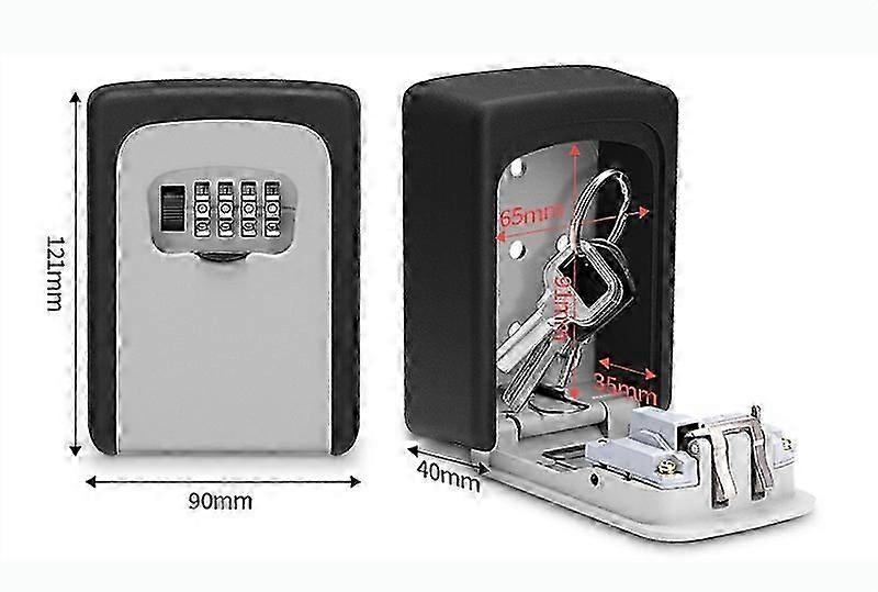 Wall-mounted Key Safe, 4-digit Password Box, Key Cabinet