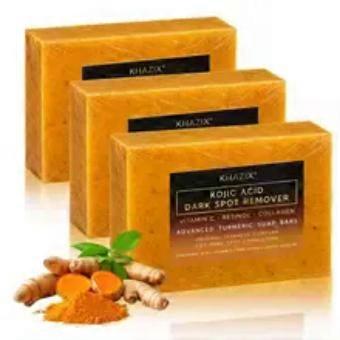 Turmeric Kojic Acid Face and Body Soap with Shea Butter, Retinol and Vitamin E, Gentle Brightening Cleanser