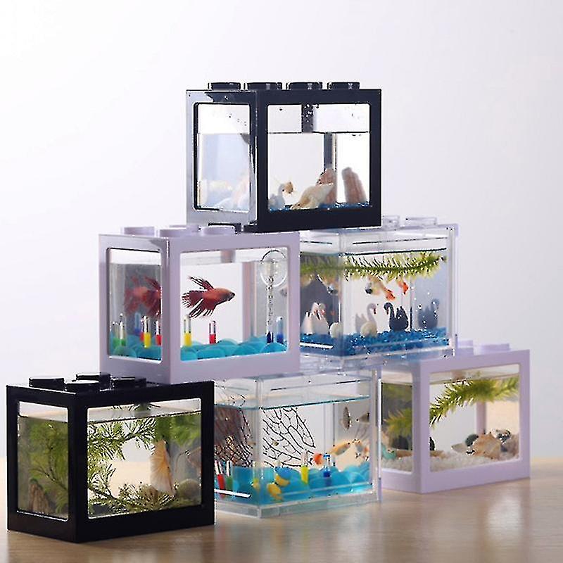 Creative Multicolor Stackable Fish Tank Building Blocks Ecological Tank Fish Spider Ant Small Mini R